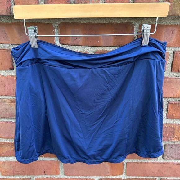 Garnet Hill Navy Swim Skirt with Full Coverage Bottom - Picture 1 of 5
